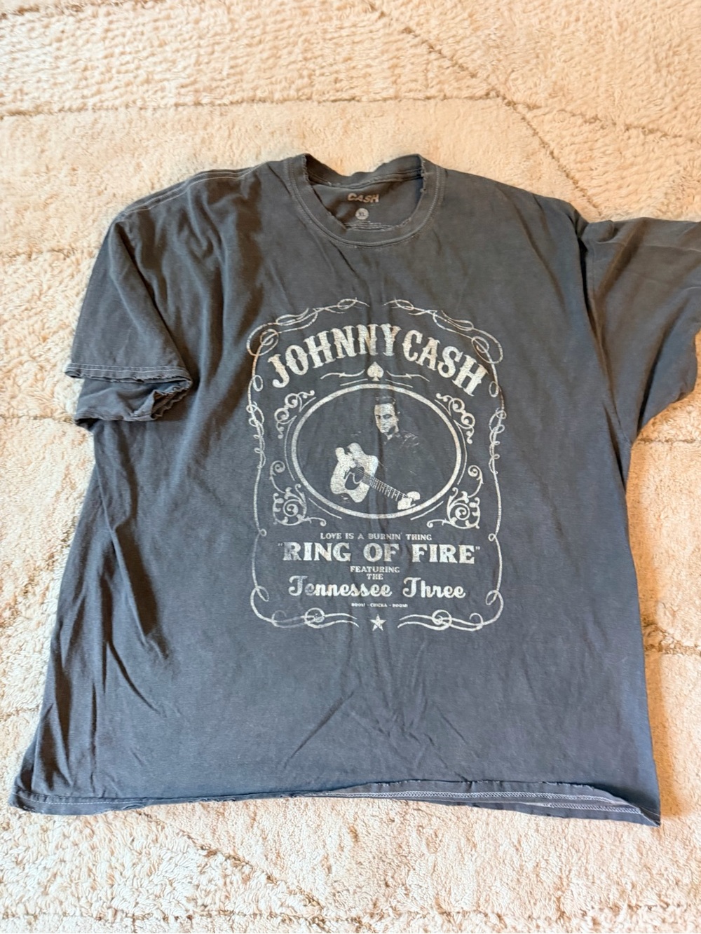 Johnny Cash Ring of Fire Black Short-Sleeve Graphic Tee